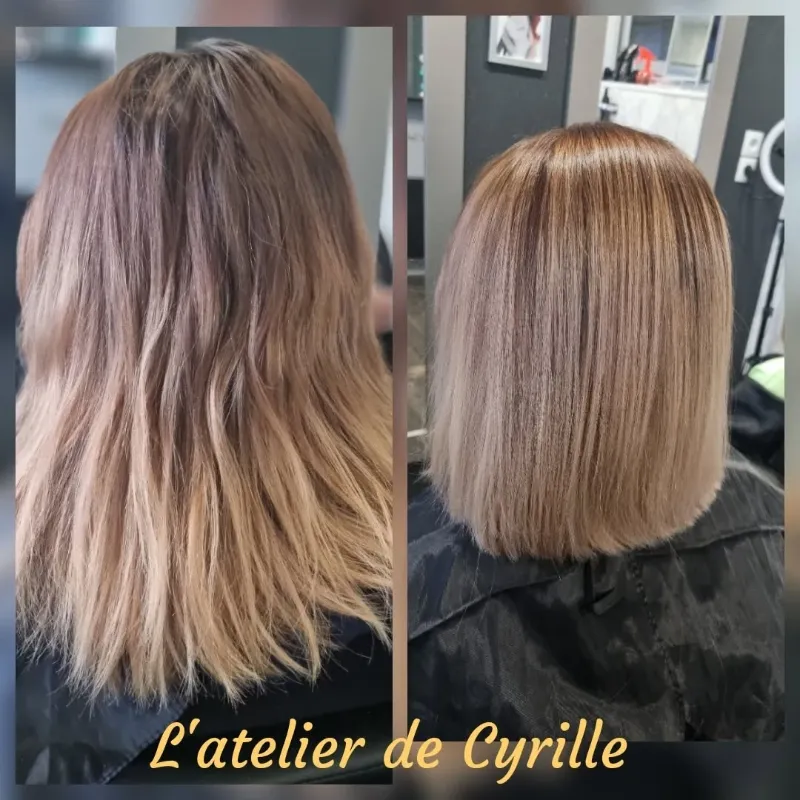 Avant et après : carré et balayage
